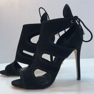 TopShop Black Suede Stilettos 4-inch heels